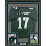 Framed Autographed/Signed Alshon Jeffery 35x39 Philadelphia Green Football Jersey Beckett BAS COA
