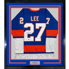 Framed Autographed/Signed Anders Lee 35x39 New York Blue Hockey Jersey Beckett BAS COA