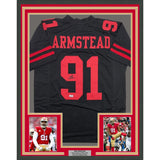 Framed Autographed/Signed Arik Armstead 35x39 San Francisco Black Football Jersey Beckett BAS COA