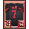 Framed Autographed/Signed Charvarius Ward 35x39 San Francisco Black Football Jersey Beckett BAS COA