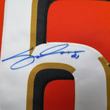 Framed Autographed/Signed Cutter Gauthier 35x39 Anaheim Orange Hockey Jersey Beckett BAS COA