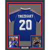 Framed Autographed/Signed David Trezeguet 35x39 France Blue Soccer Futbol Jersey Beckett BAS COA