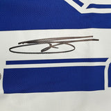 Framed Autographed/Signed David Trezeguet 35x39 France Blue Soccer Futbol Jersey Beckett BAS COA