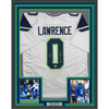 Framed Autographed/Signed Demarcus Lawrence 35x39 Seattle White Football Jersey Beckett BAS COA