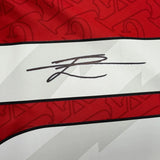 Framed Autographed/Signed Eberechi Eze 35x39 Arsenal Red Soccer Futbol Jersey Beckett BAS COA