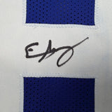 Framed Autographed/Signed Elijah Arroyo 35x39 Seattle Retro Blue Football Jersey JSA COA