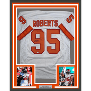 Framed Autographed/Signed Elijah Roberts 35x39 Tampa Bay Retro White Football Jersey Beckett BAS COA