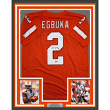 Framed Autographed/Signed Emeka Egbuka 35x39 Tampa Bay Orange Creamsicle Football Jersey Beckett BAS COA