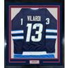 Framed Autographed/Signed Gabriel Vilardi 35x39 Winnipeg Blue Hockey Jersey Beckett BAS COA