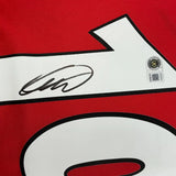 Framed Autographed/Signed Gilberto Silva 35x39 Arsenal Red Soccer Futbol Jersey Beckett BAS COA