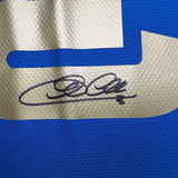 Framed Autographed/Signed Giorgio Chiellini 35x39 Italy Blue Soccer Futbol Jersey Beckett BAS COA