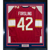 Framed Autographed/Signed Gustav Forsling 35x39 Florida Red Hockey Jersey JSA COA