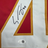 Framed Autographed/Signed Gustav Forsling 35x39 Florida Red Hockey Jersey JSA COA