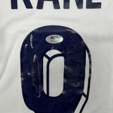 Framed Autographed/Signed Harry Kane 35x39 England White Soccer Jersey PSA/DNA COA