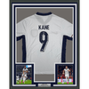 Framed Autographed/Signed Harry Kane 35x39 England White Soccer Jersey PSA/DNA COA