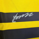 Framed Autographed/Signed James Rodriguez 35x39 Columbia Yellow Soccer Futbol Jersey Beckett BAS COA