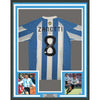 Framed Autographed/Signed Javier Zanetti 35x39 Argentina Blue/White Soccer World Cup Jersey Beckett BAS COA