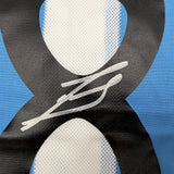 Framed Autographed/Signed Javier Zanetti 35x39 Argentina Blue/White Soccer World Cup Jersey Beckett BAS COA