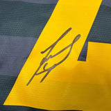 Framed Autographed/Signed Javier Zanetti 35x39 Inter Milan Navy Blue Soccer Futbol Jersey Beckett BAS COA