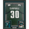 Framed Autographed/Signed Jihaad Campbell 35x39 Philadelphia Green Football Jersey Beckett BAS COA