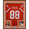 Framed Autographed/Signed Jimmie Giles 35x39 Tampa Bay Orange Football Jersey JSA COA