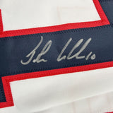 Framed Autographed/Signed John LeClair 35x39 United States Team USA White Hockey Jersey Beckett BAS COA