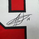 Framed Autographed/Signed Jonathan Toews 35x39 Chicago Red Hockey Jersey Beckett BAS COA