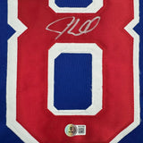 Framed Autographed/Signed JT J.T. Miller 35x39 New York Blue Hockey Jersey Beckett BAS COA