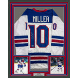 Framed Autographed/Signed JT J.T. Miller 35x39 Team USA White Hockey Jersey Beckett BAS COA