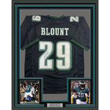 Framed Autographed/Signed LeGarrette Blount 35x39 Philadelphia Black Football Jersey JSA COA