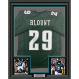 Framed Autographed/Signed LeGarrette Blount 35x39 Philadelphia Green Football Jersey JSA COA