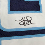 Framed Autographed/Signed LenDale White 35x39 Tennessee Navy Blue Football Jersey Beckett BAS COA