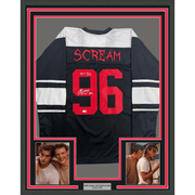 Framed Autographed/Signed Skeet Ulrich & Matthew Lillard 35x39 Dual Ghostface Scream Movie Jersey JSA COA