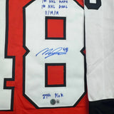 Framed Autographed/Signed Morgan Frost 35x39 Philadelphia Orange Hockey Jersey Beckett BAS COA