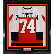 Framed Autographed/Signed Owen Tippett 35x39 Philadelphia Orange Hockey Jersey Beckett BAS COA