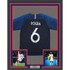Framed Autographed/Signed Paul Pogba 35x39 France Blue Soccer Futbol Jersey Beckett BAS COA