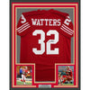 Framed Autographed/Signed Ricky Watters 35x39 San Francisco Red Football Jersey JSA COA