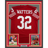 Framed Autographed/Signed Ricky Watters 35x39 San Francisco Red Football Jersey JSA COA