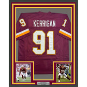 Framed Autographed/Signed Ryan Kerrigan 35x39 Washington Maroon Football Jersey JSA COA