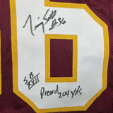 Framed Autographed/Signed Timmy Smith 35x39 Washington Maroon Football Jersey Beckett BAS COA