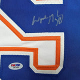 Framed Autographed/Signed Wayne Gretzky 35x39 Edmonton White Hockey Jersey PSA/DNA COA