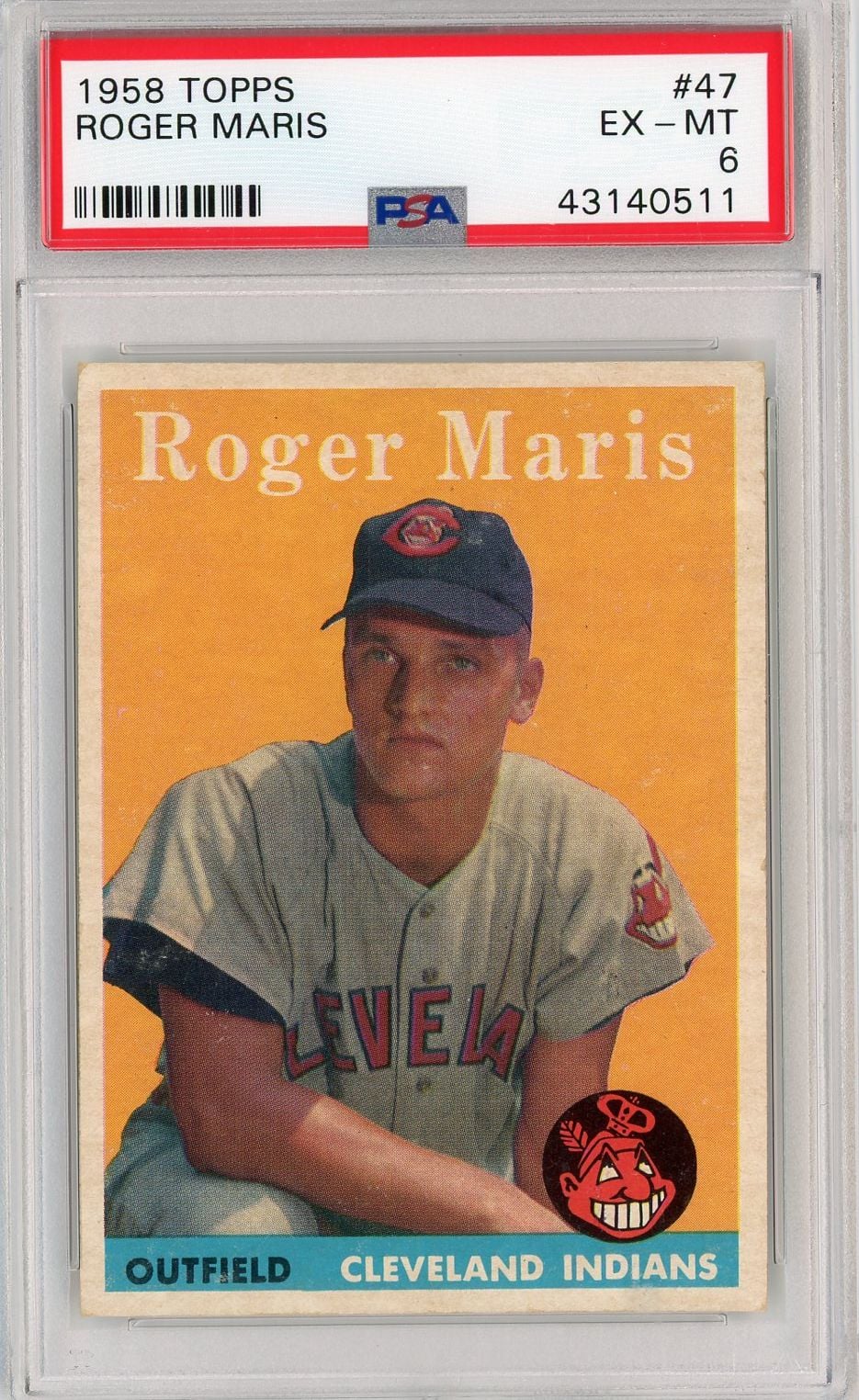 Graded 1958 Topps Roger Maris #47 Rookie RC Baseball Card PSA 6 EX-MT