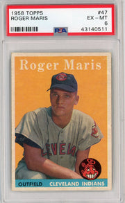 Graded 1958 Topps Roger Maris #47 Rookie RC Baseball Card PSA 6 EX-MT