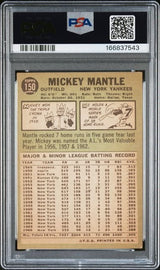 Graded 1967 Topps Mickey Mantle #150 Baseball Card PSA 3 Very Good