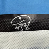 Framed Autographed/Signed Carlos Tevez 35x39 Argentina Blue Soccer World Cup Jersey Beckett BAS COA