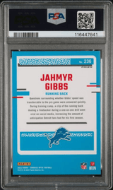 Graded 2023 Panini Donruss Optic Jahmyr Gibbs #236 Red Hyper Rookie RC Football Card PSA 10 Gem Mint