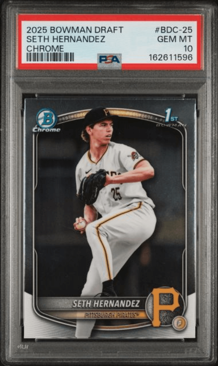 Graded 2025 Topps Bowman Draft Seth Hernandez #BDC25 Chrome Rookie RC Baseball Card PSA 10 Gem Mint