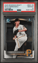 Graded 2025 Topps Bowman Draft Seth Hernandez #BDC25 Chrome Rookie RC Baseball Card PSA 10 Gem Mint