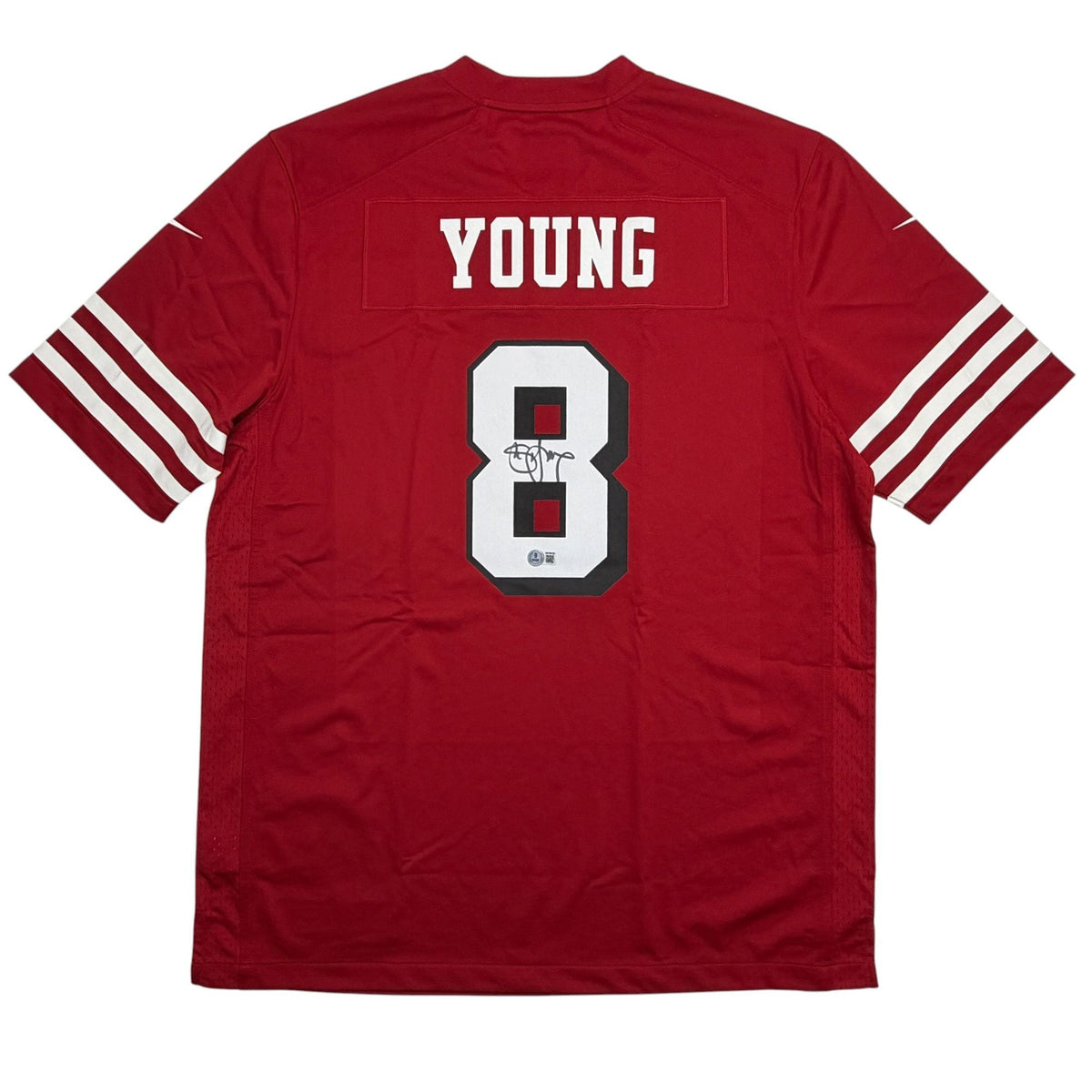 Autographed/Signed Steve Young San Francisco 49ers Red Alternate Authentic Football Jersey Beckett BAS COA
