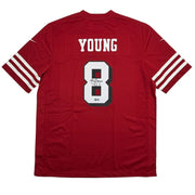Autographed/Signed Steve Young San Francisco 49ers Red Alternate Authentic Football Jersey Beckett BAS COA